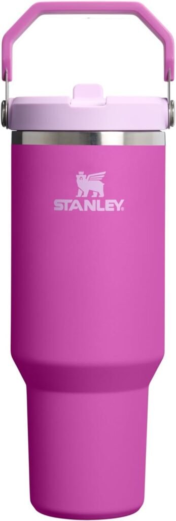 STANLEY IceFlow 2.0 Flip Straw Tumbler with Handle 40 oz | Twist On Lid and Flip Up Straw | Leakproof Water Bottle | Insulated Stainless Steel | BPA-Free | Dark Blossom