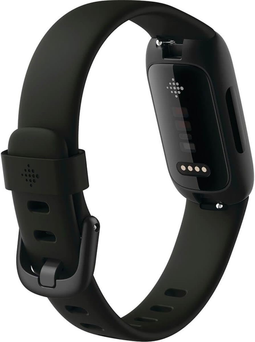 A close-up of the Fitbit Inspire 3 fitness tracker on a wrist, displaying the sleep score screen, with a soft background highlighting its sleek, lightweight design.