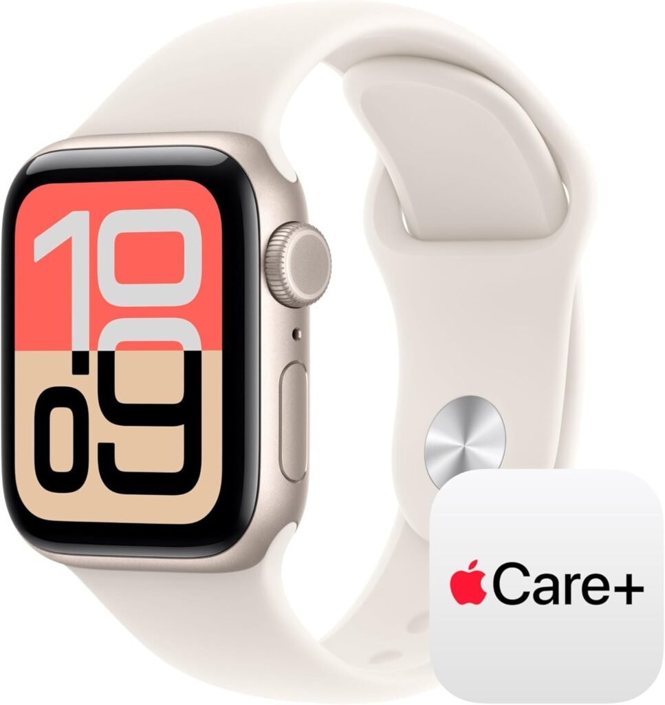 Apple Watch SE 3 [GPS + Cellular 40mm] Smartwatch with Starlight Aluminium Case with Starlight Sport Band - S/M. Fitness and Sleep Trackers, Heart Rate Monitor with AppleCare+ (2 Years)