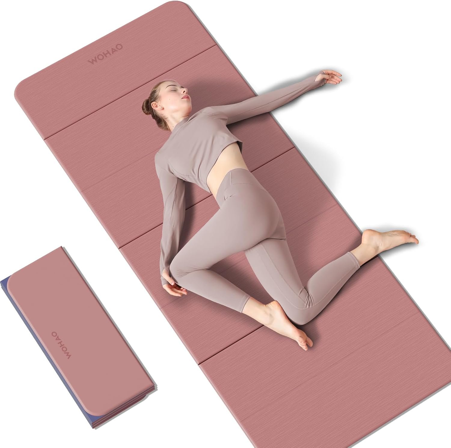 7-Fold Yoga Mat 70"x24" - 1/2 Inch Thick Folding Exercise Mat, Compact Non-Slip TPE Mat for Travel, Storage, Yoga & Home Gym, Lightweight & Portable