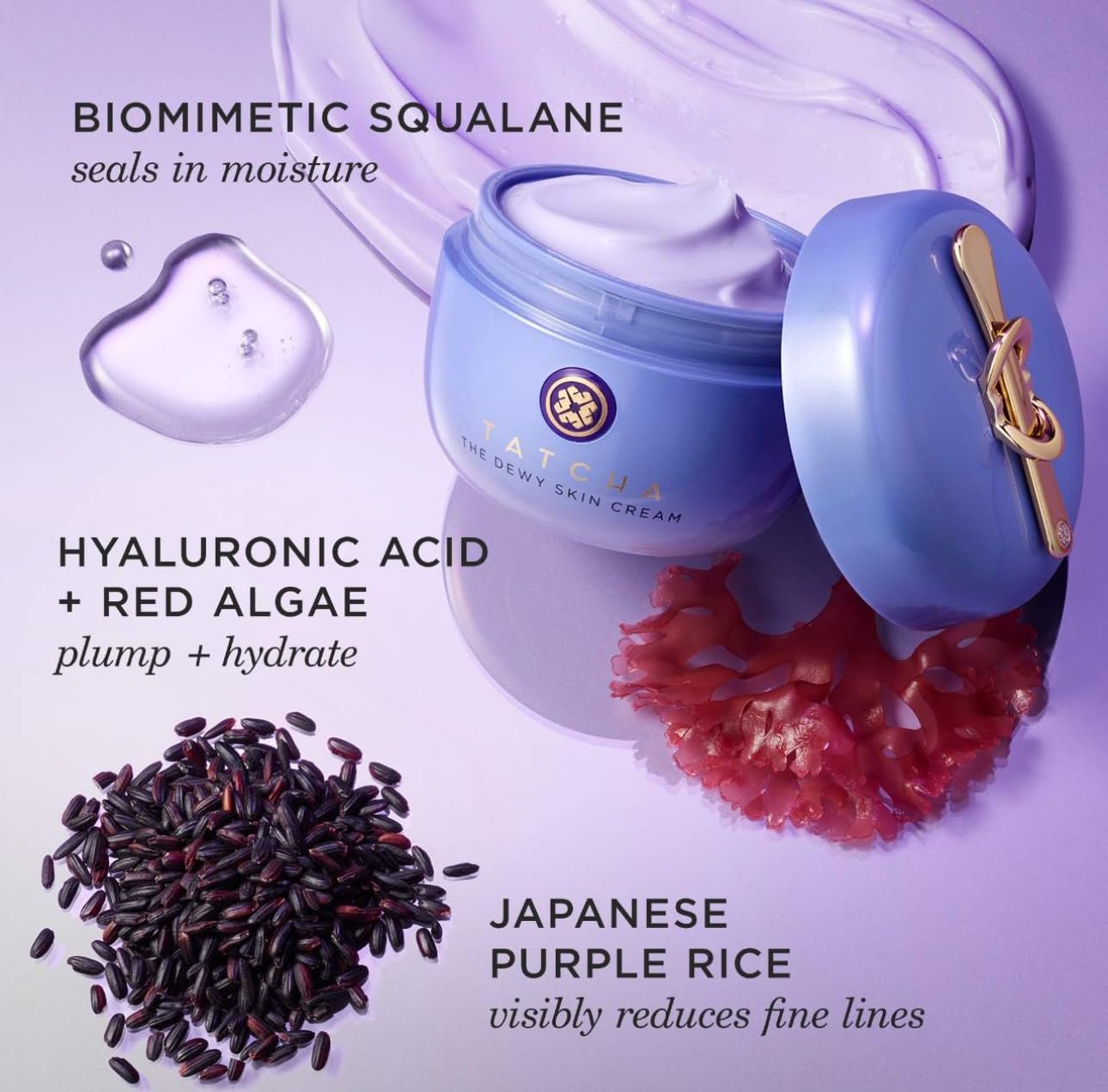 Tatcha The Dewy Skin Cream rich hydrating moisturizer for glowing and plump skin